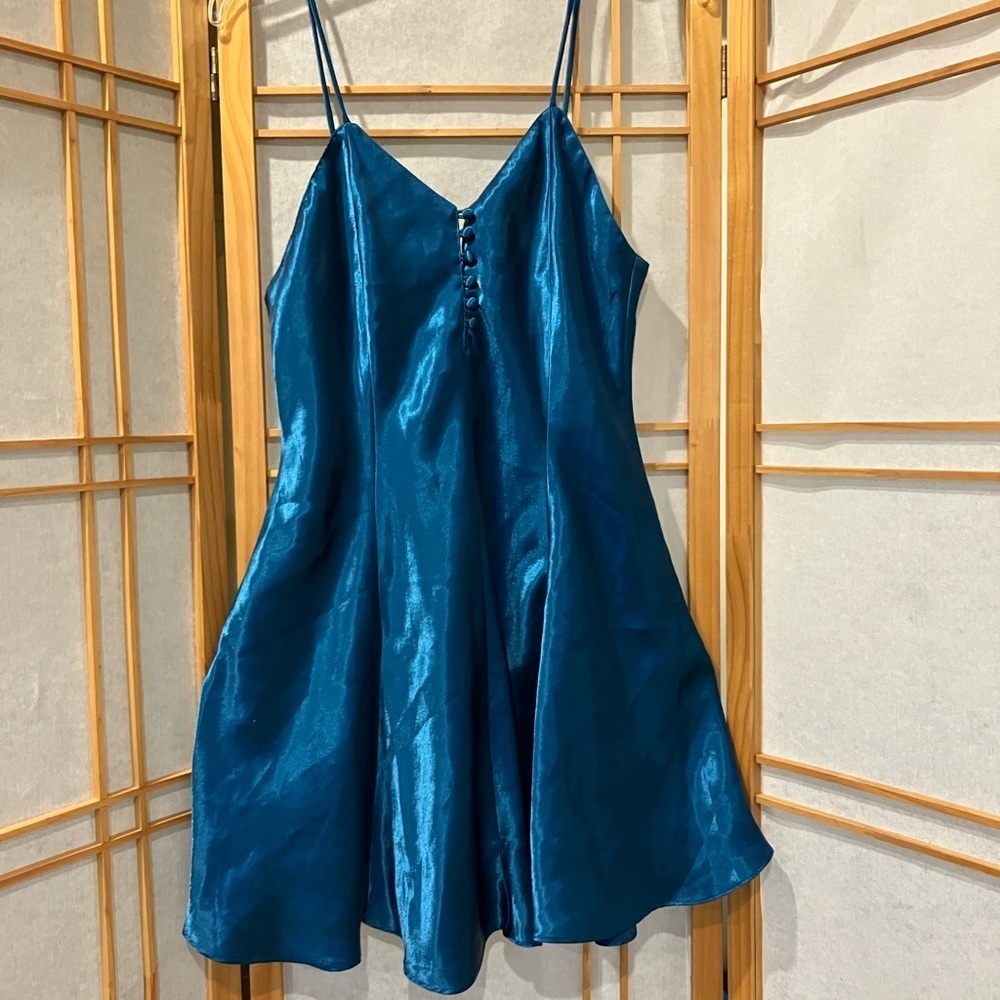 Woman’s vintage blue slip dress by Satin & Beaux, Medium